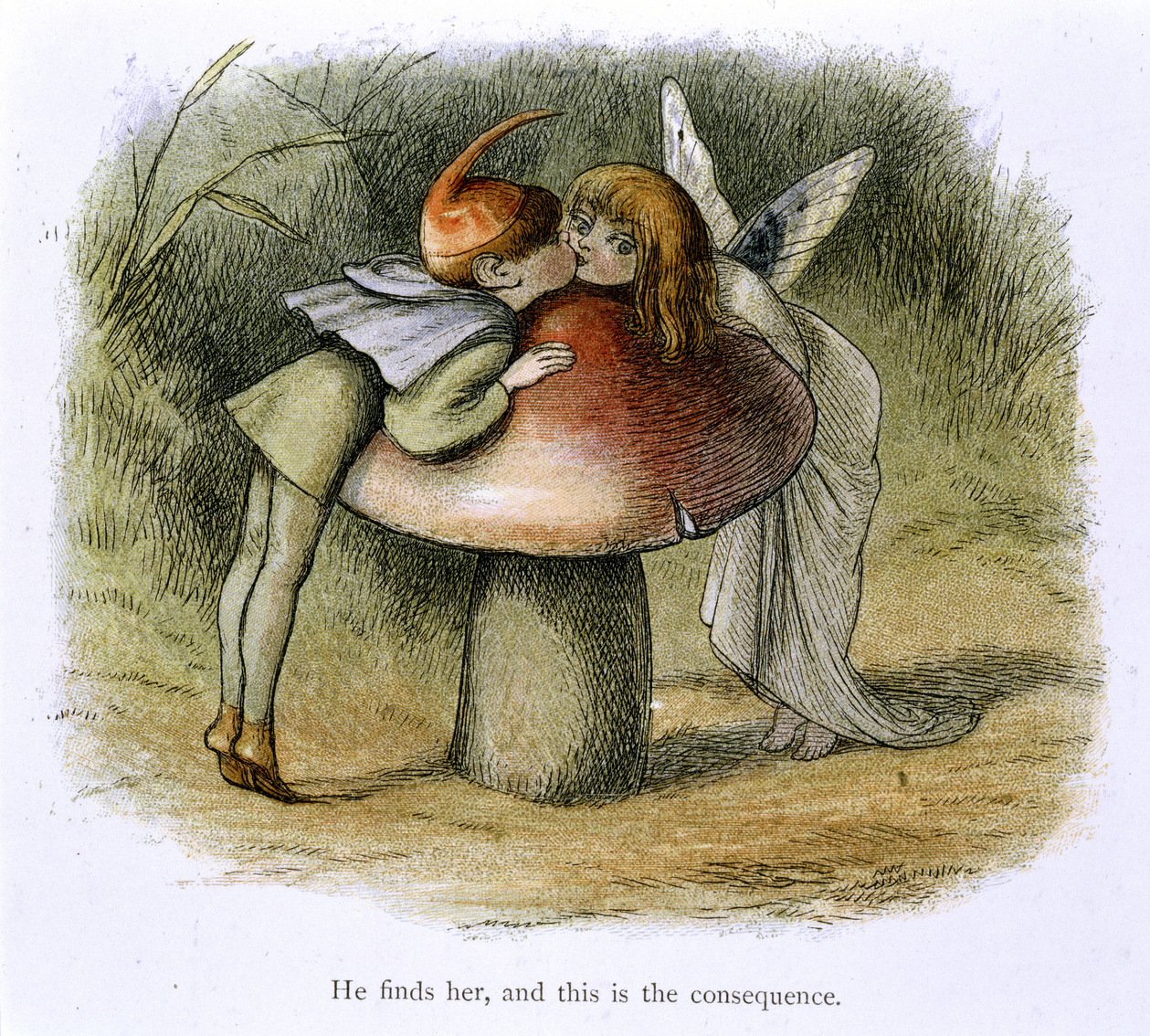 An_elf_and_a_fairy_kissing_-_In_Fairy_Land_(1870)_-_BL